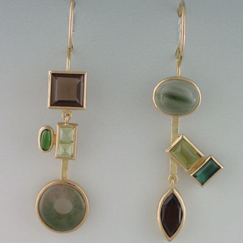 Retro Crystal Forest Drop Earrings