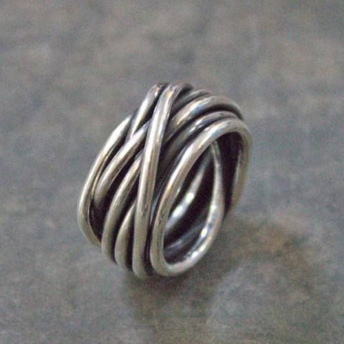 Antique Silver Plated Stacked Ring
