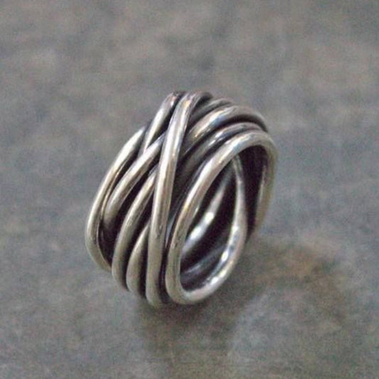 Antique Silver Plated Stacked Ring