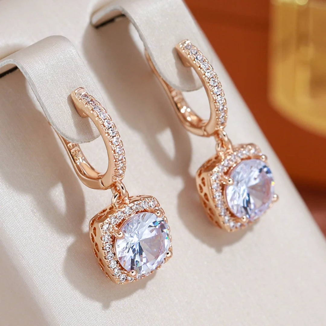 Chic Golden Glass Earrings