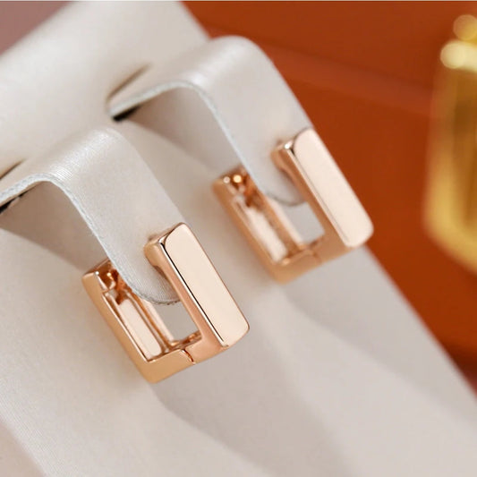 Chic Half-Square Gold Earrings