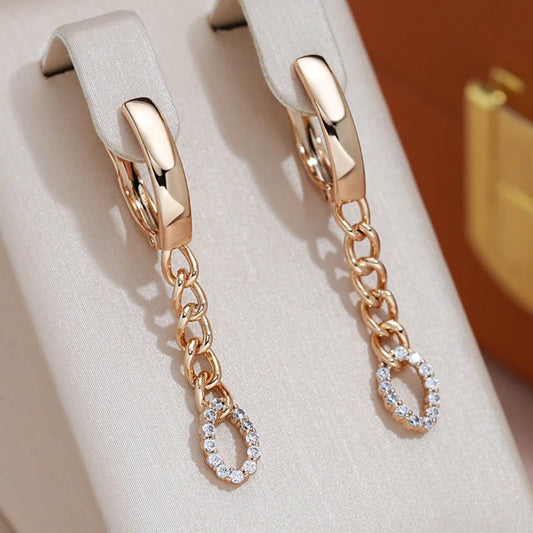 Chic Dangle Earrings with Radiant Chain Design