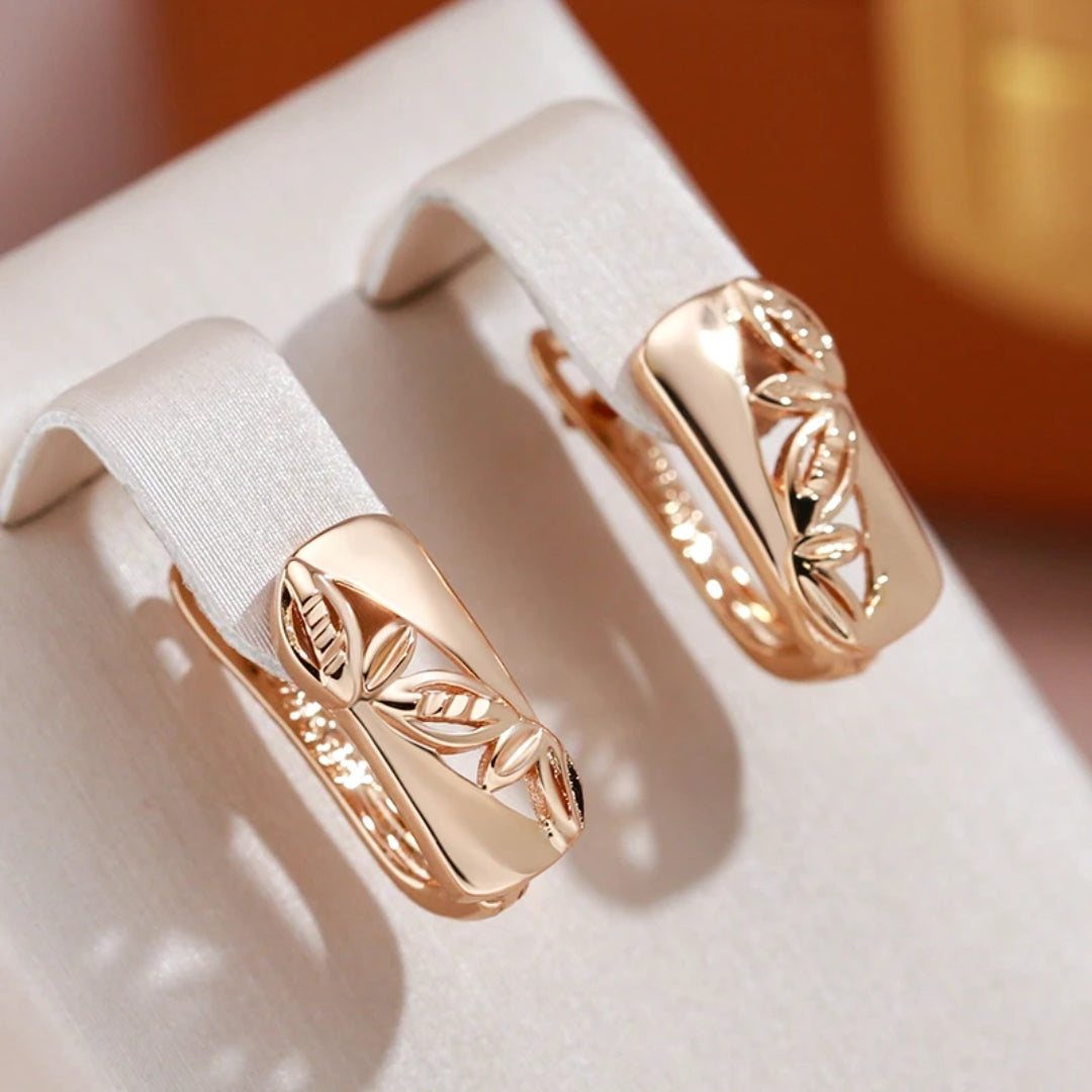 Chic Golden Floral Stud Earrings