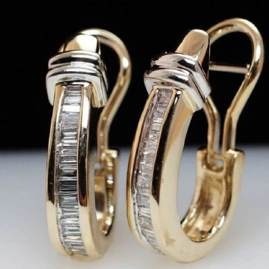 Classic Gold and Diamond Vintage Earrings