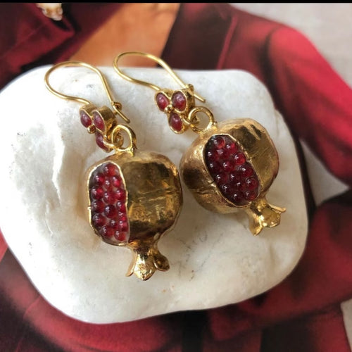 Retro Pomegranate-Inspired Earrings