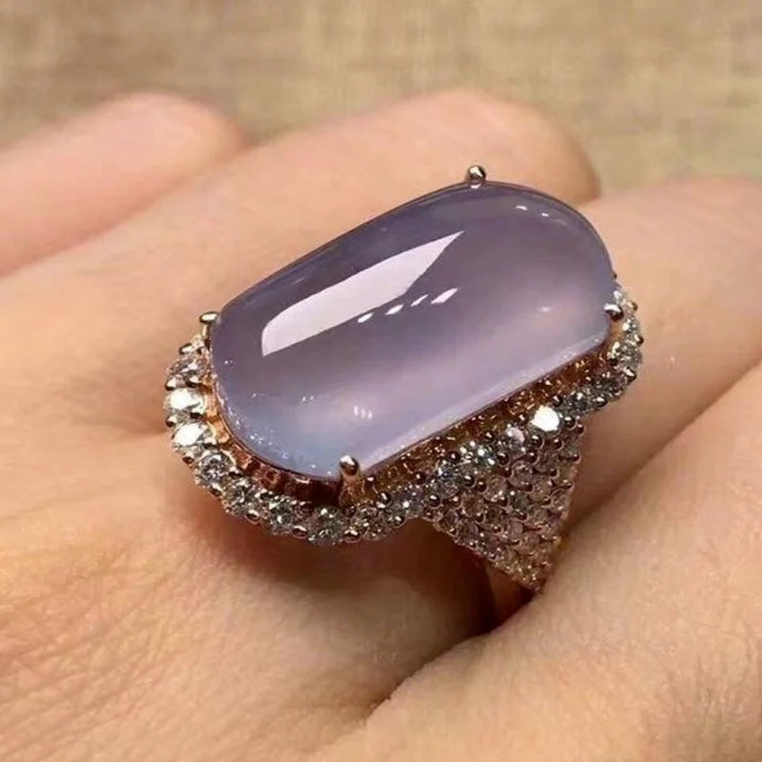 Retro Purple Glass Gem Ring