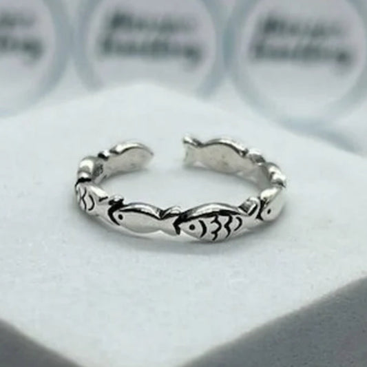 Antique Silver Fish-Shaped Ring