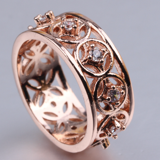 Antique-Inspired Hollow Rose Gold Ring