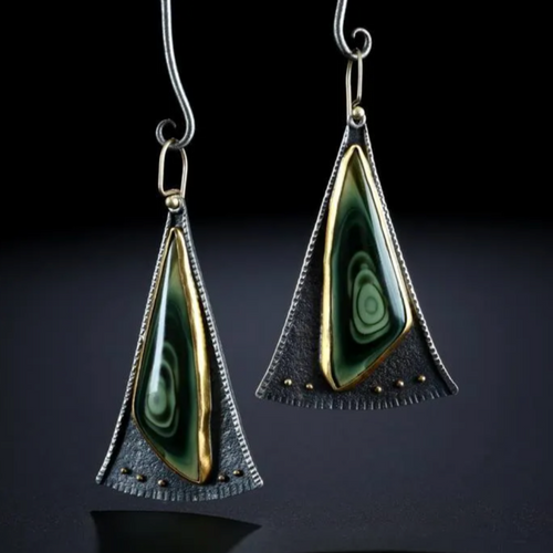 Retro Green Nighttime Earrings