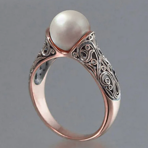 Antique Rose Gold Pearl Ring