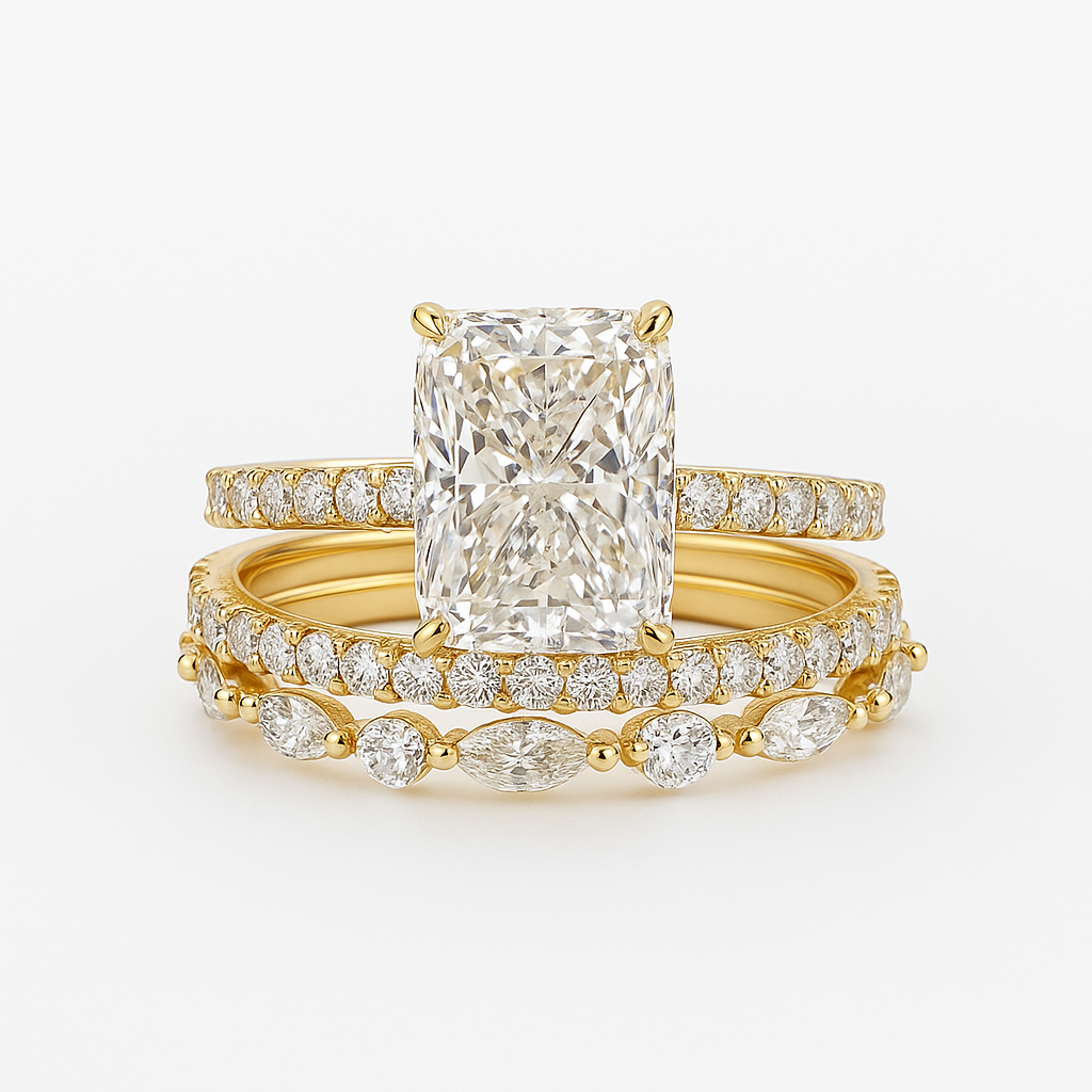 Jaily Gold 3-Piece Wedding Ring Set