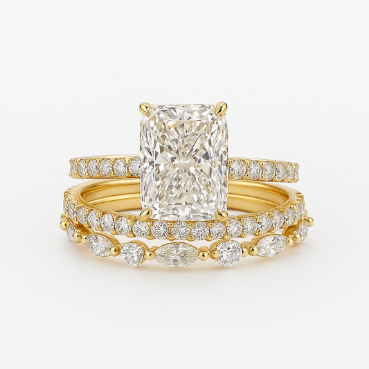 Jaily Gold 3-Piece Wedding Ring Set