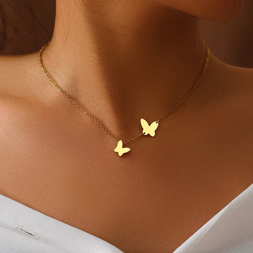 Elegant Gold Butterfly Pendant Necklace
