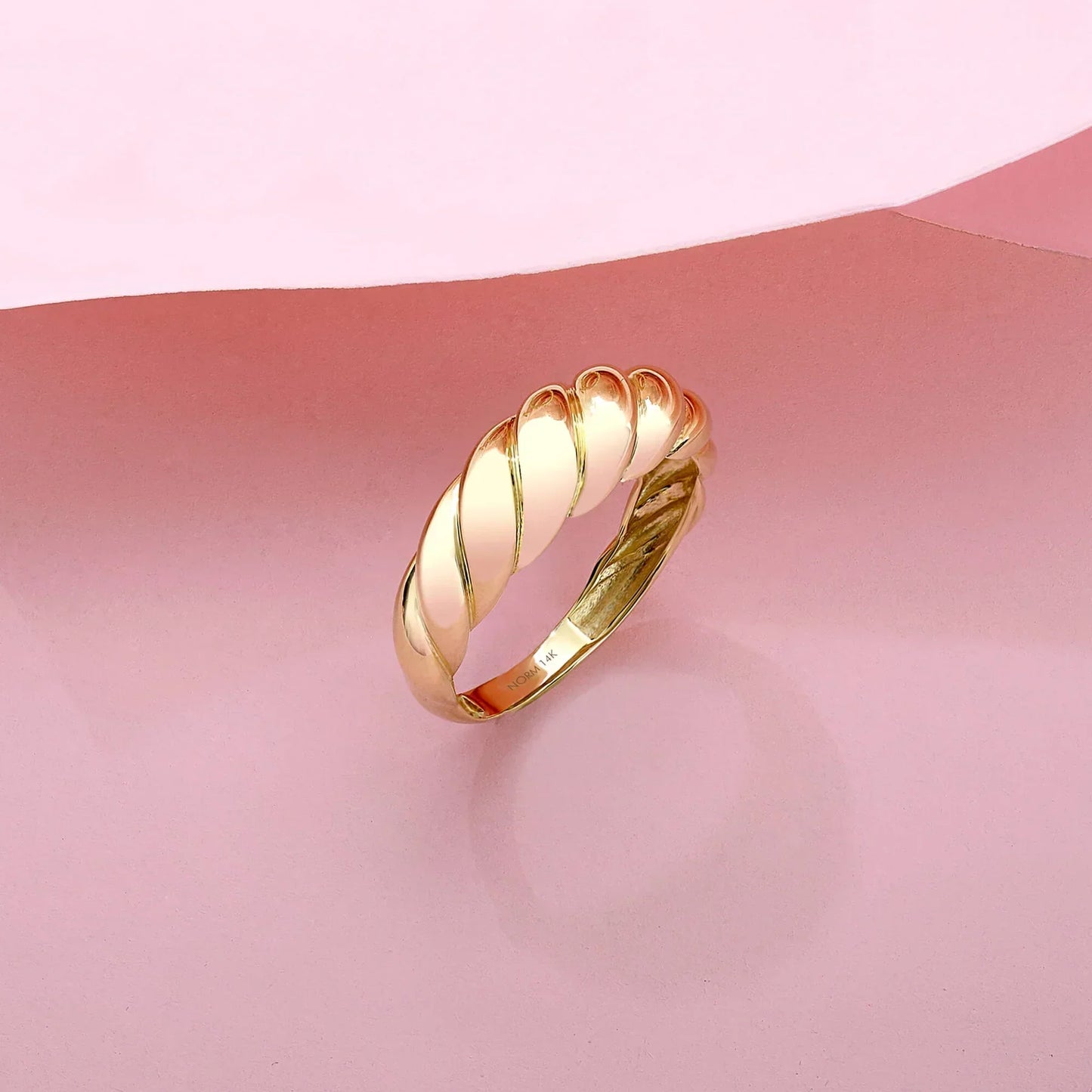 Golden Croissant-Inspired Ring