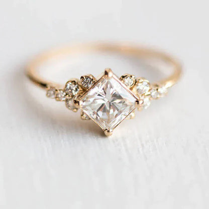 Radiant Gold Crystal Ring
