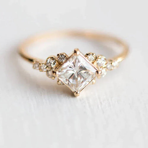 Radiant Gold Crystal Ring