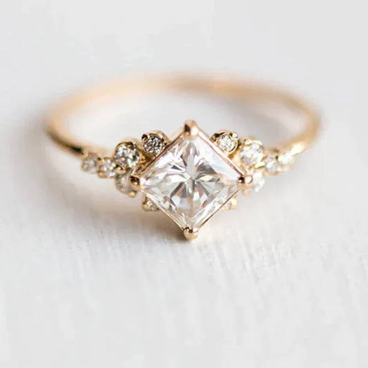 Radiant Gold Crystal Ring