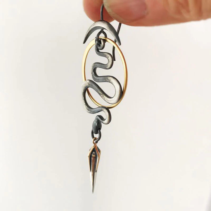 Serpentine Irregular Geometric Spiral Earrings