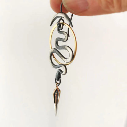 Serpentine Irregular Geometric Spiral Earrings