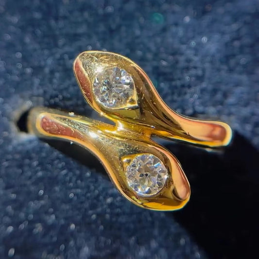 Classic Golden Ring with Vintage Zirconia Inlay