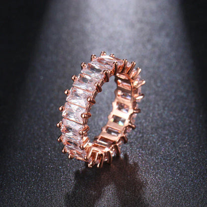 Elegant Gold and Silver Zirconia Ring