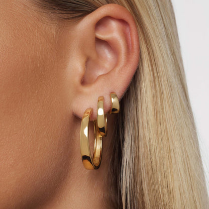 Gia Statement Gold Hoop Earrings