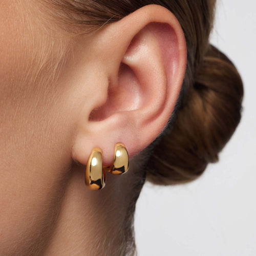 Mini Gold Rue Hoop Earrings