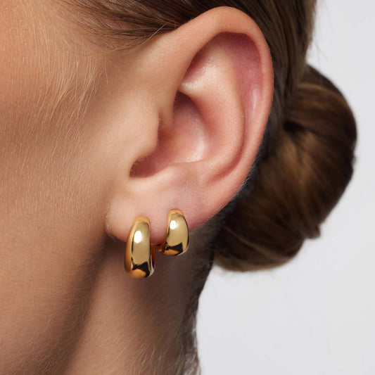 Mini Gold Rue Hoop Earrings