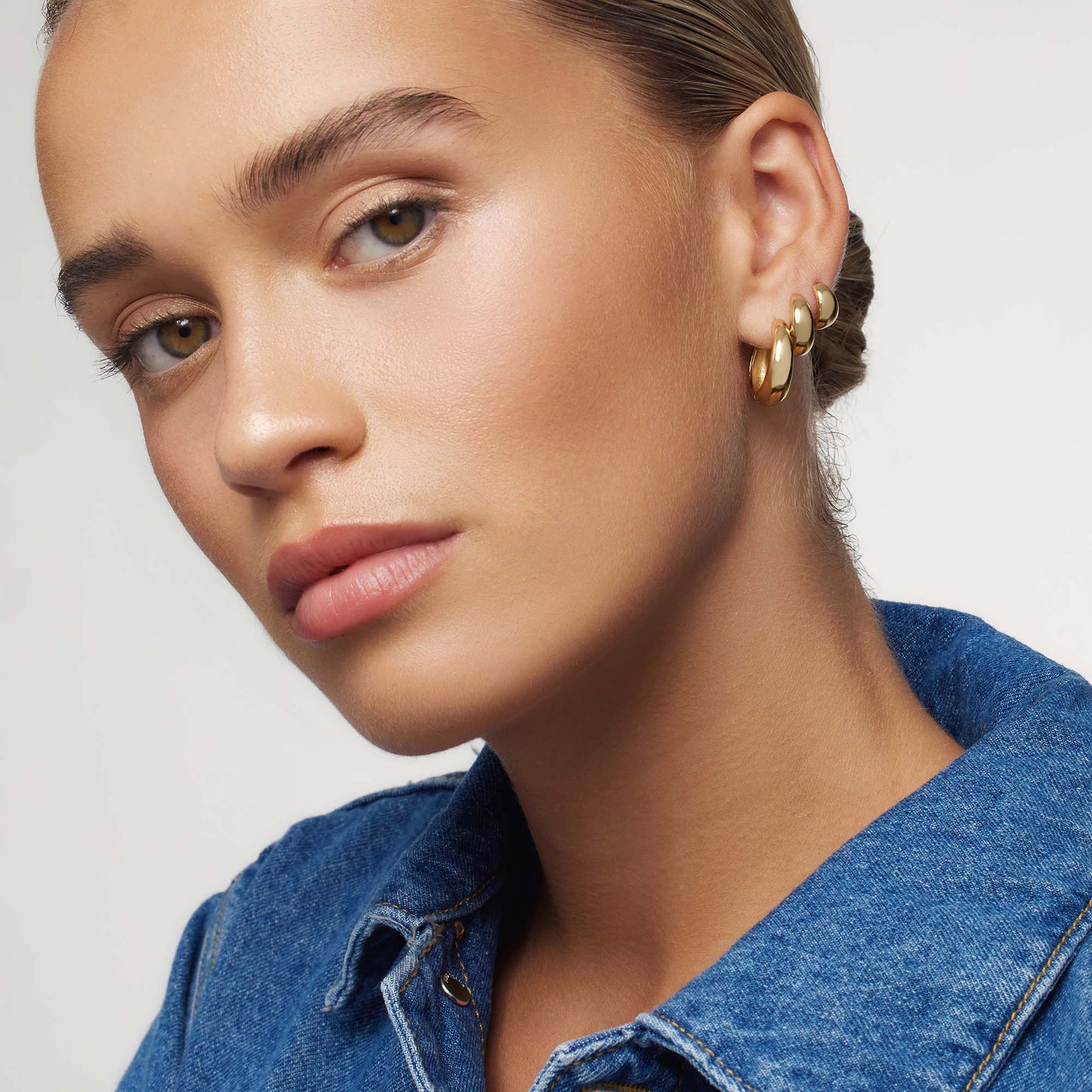 Statement Gold Rue Hoop Earrings