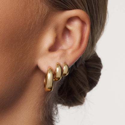 Statement Gold Rue Hoop Earrings