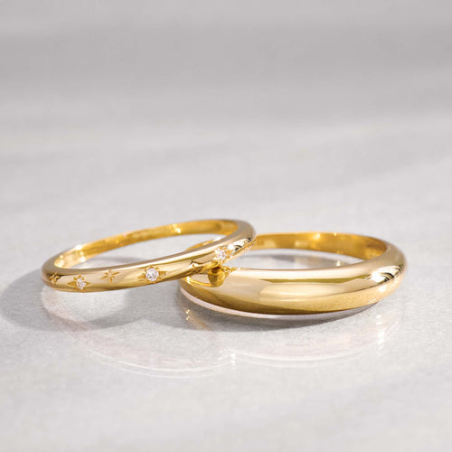 Gold Midi Dome Band Ring