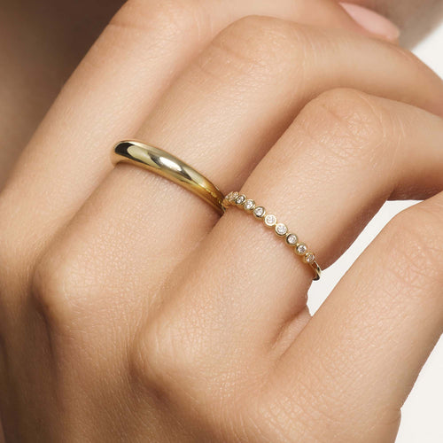 Radiant Gold and Diamond Bubble Ring