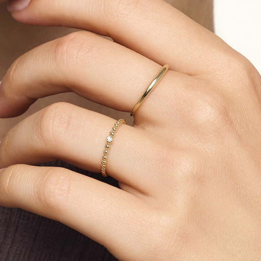 Elegant Slim Gold Dome Ring