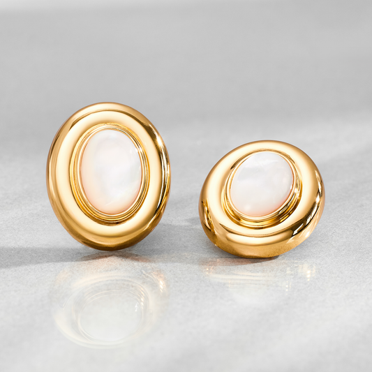 Gold Pearl Earrings - Giselle Collection