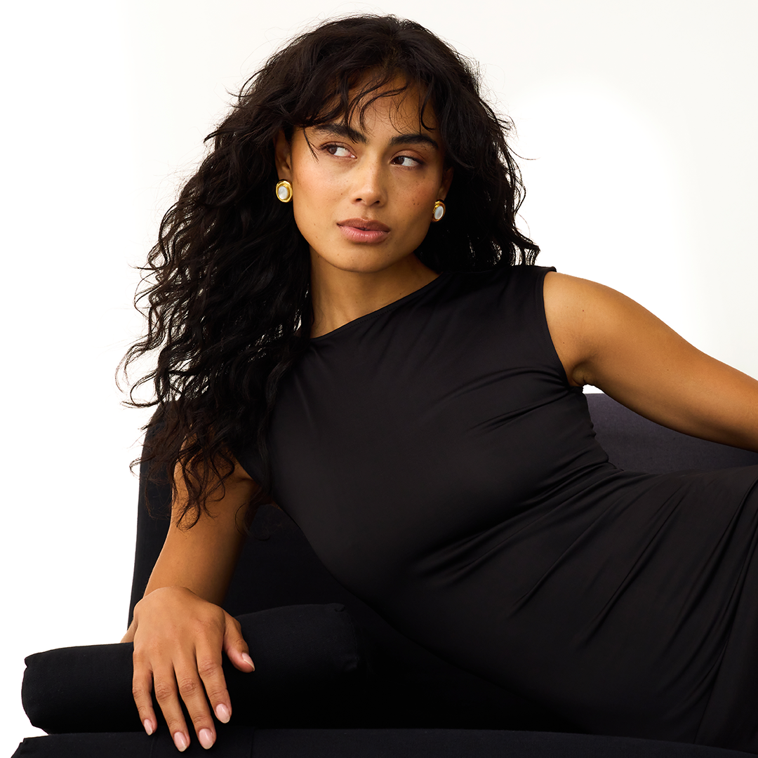 Gold Pearl Earrings - Giselle Collection