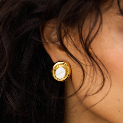 Gold Pearl Earrings - Giselle Collection