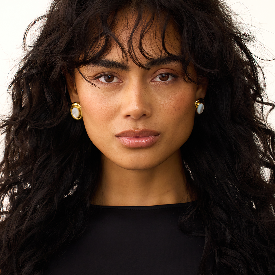 Gold Pearl Earrings - Giselle Collection