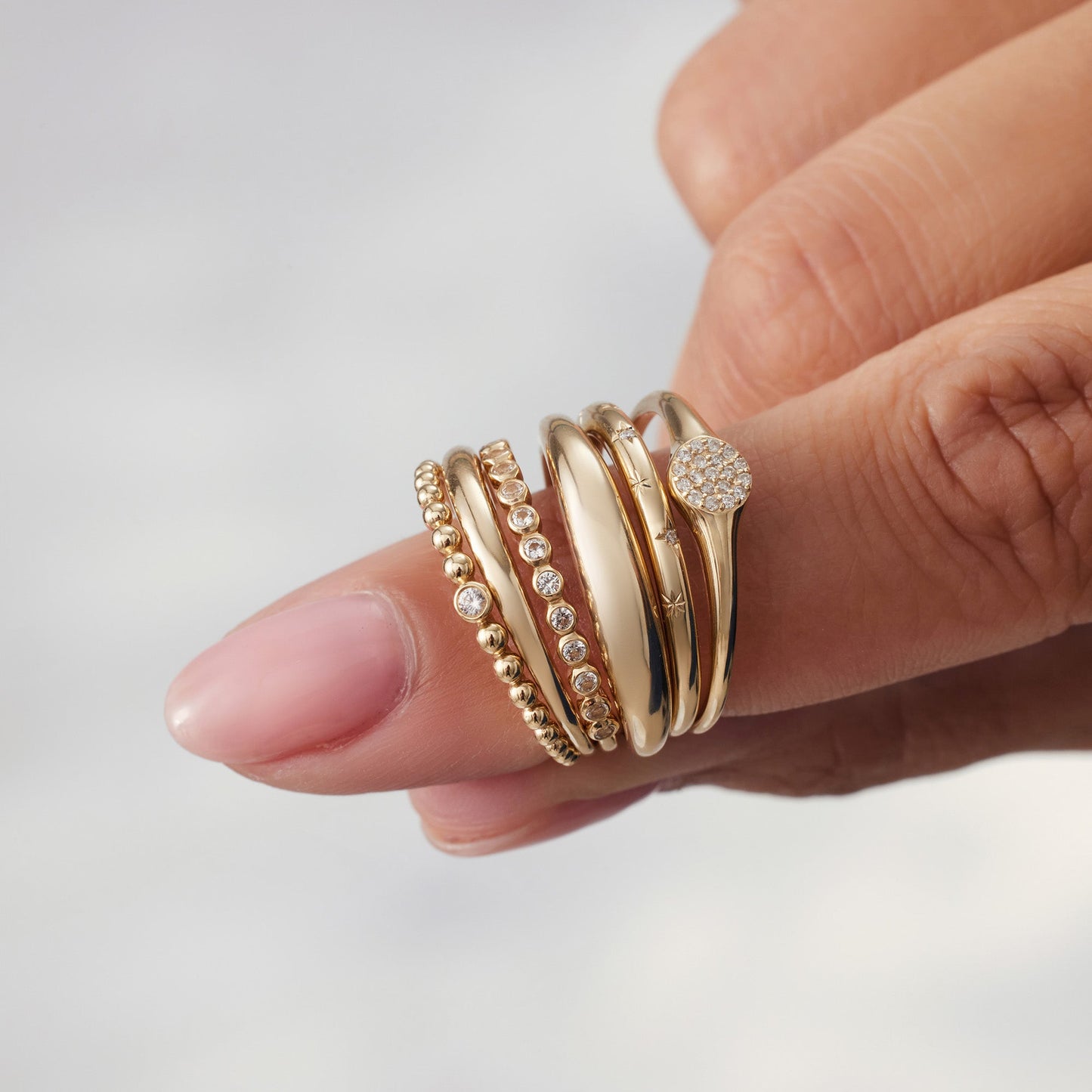 Gold Midi Dome Band Ring