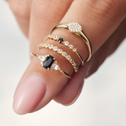 Radiant Gold and Diamond Bubble Ring