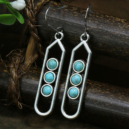 Sterling Silver Triple Opal Sphere Earrings