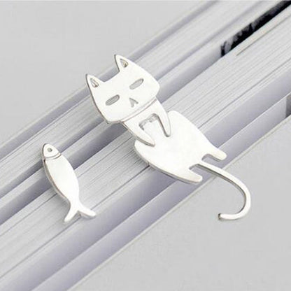 Silver Kitty Climbing Earrings