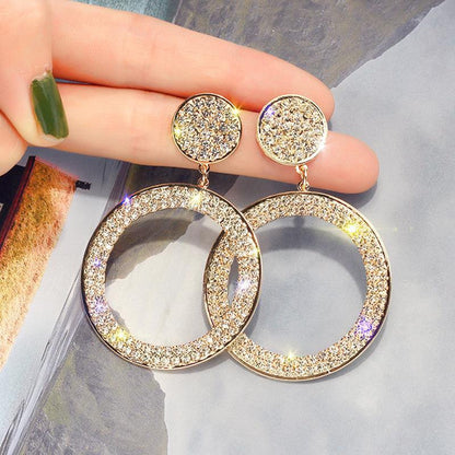 Gold and Silver Zirconia Earrings