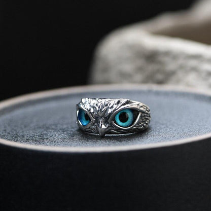 Silver and Opal Adjustable Lucky Owl Ring
