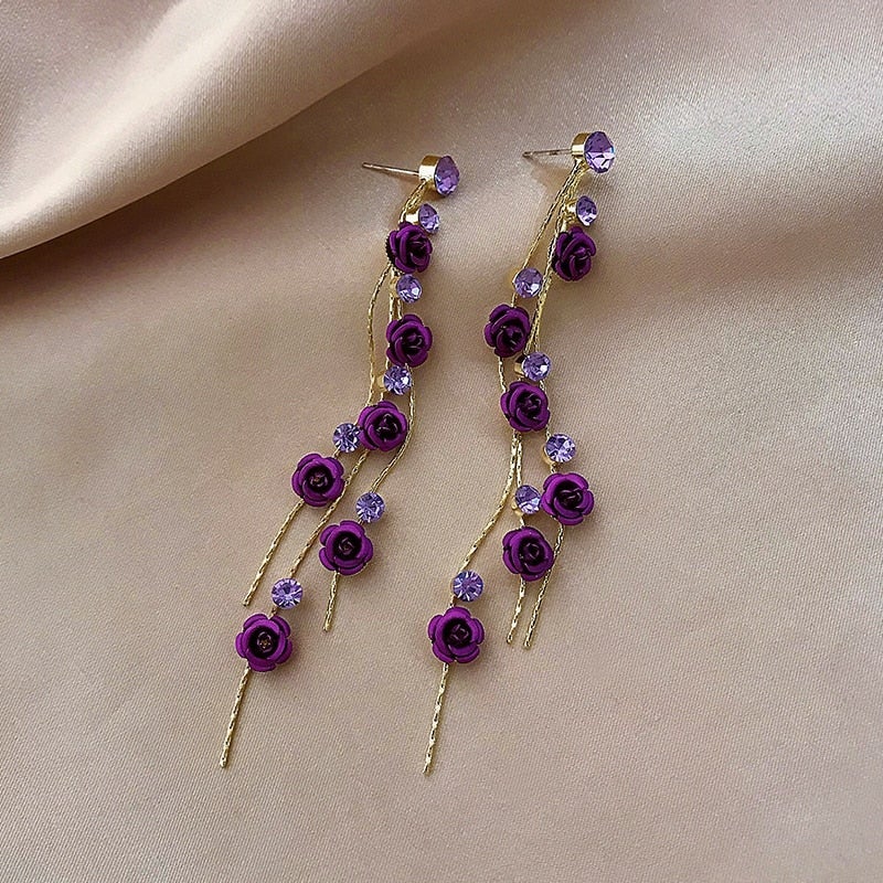 Blooming Rose Drop Earrings