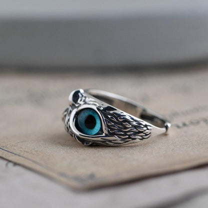 Silver and Opal Adjustable Owl of Good Luck Ring - Buy One, Get One Free!