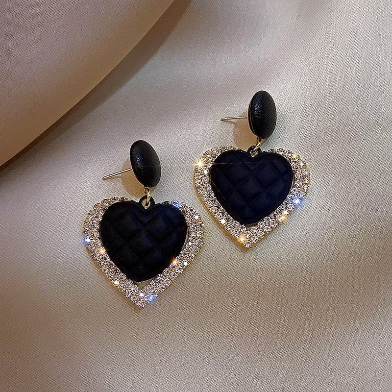 Gold Dark Heart Earrings