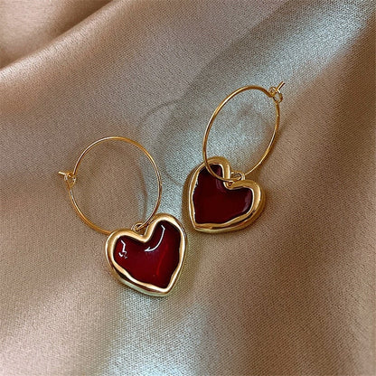 Charming Red Heart Earrings