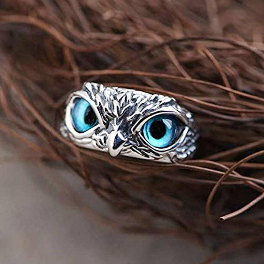 Silver and Opal Adjustable Owl of Good Luck Ring - Buy One, Get One Free!