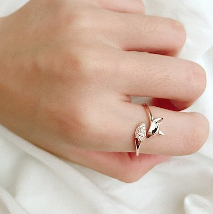 Rose Gold Silver Fox Ring