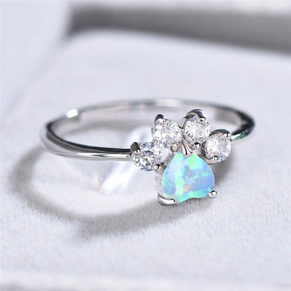 Opal and Zirconia Gemstone Ring